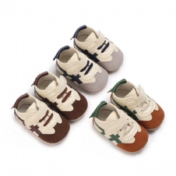 Rubber soled non-slip toddler shoes Fashion stripes 0-1 babyshoes Baby shoes walking shoes